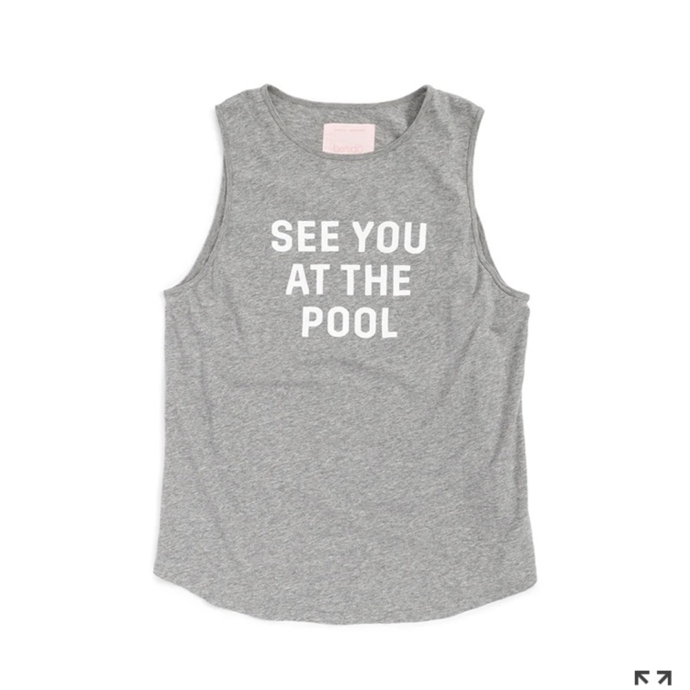 ban.do grey tank top see you at the pool size s